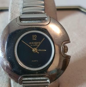 Magique by Helbros MG10104W Silver/Black Stainless Steel Women's Watch